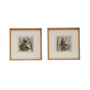 Wood Framed Wall Decor with Bird, Set of 2 — Bring a quiet sense of nature into your home with this Wood Framed Wall Décor