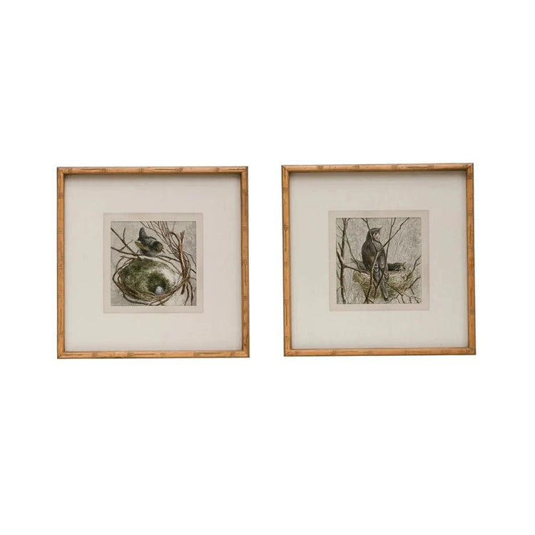 Wood Framed Wall Decor with Bird, Set of 2 — Bring a quiet sense of nature into your home with this Wood Framed Wall Décor