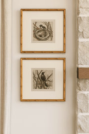 Wood Framed Wall Decor with Bird, Set of 2 hung in a gallery wall arrangement