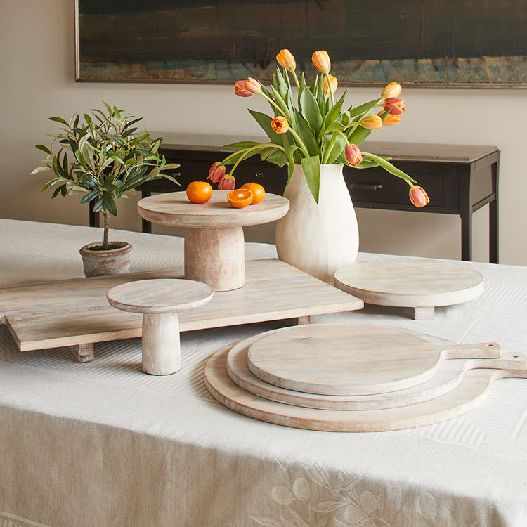Mango Wood Handmade Serving Pedestal