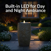Polystone Cylinder LED Outdoor Fountain