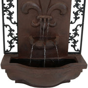 Fleur-de-Lis Scrollwork Outdoor Wall Fountain
