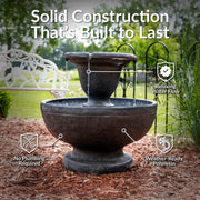 Two-Tier Polyresin Outdoor Fountain