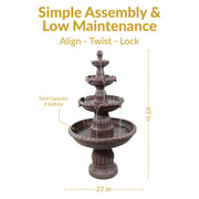 Four-Tier Faux Stone Outdoor Fountain