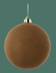 Brown Flocked Ball Ornament