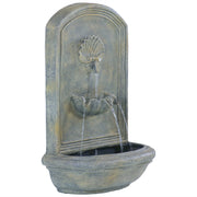 Polystone Shell-Spout Outdoor Wall Fountain