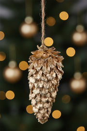 Gold Shimmer Pinecone Ornament