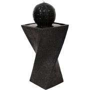 Twisted Pedestal Solar Ball Fountain