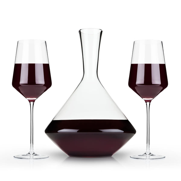 Angled Crystal Bordeaux Decanter Set
