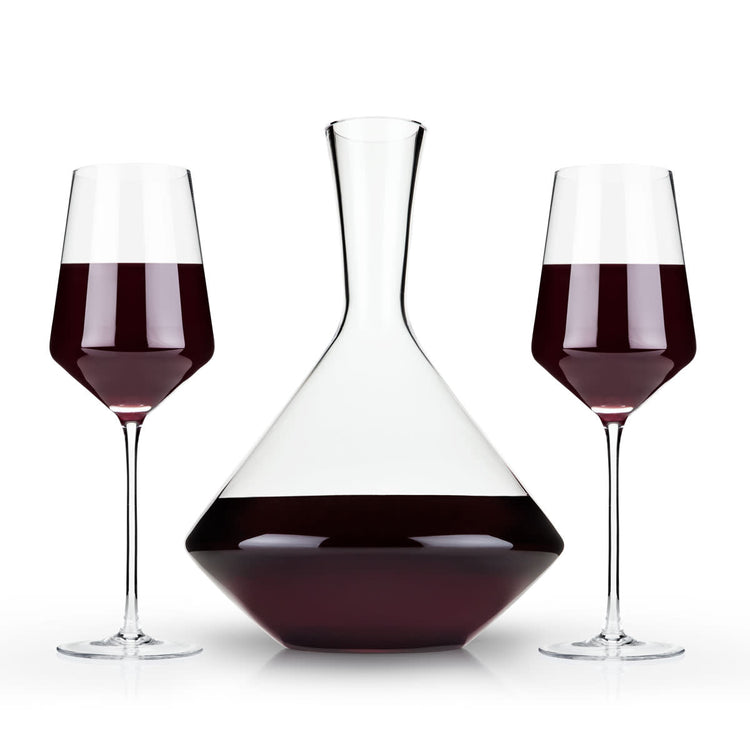 Angled Crystal Bordeaux Decanter Set