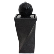 Twisted Pedestal Solar Ball Fountain