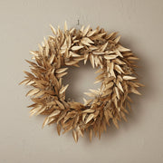 Gold Metallic Leaf Wreath, 24 in