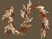 Gold and Brown Faux Bay Leaf Garland, 6 ft