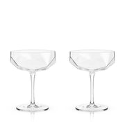 Faceted Crystal Coupe Glass Set