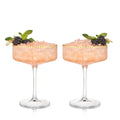 Ribbed Crystal Gold-Rim Coupe Set