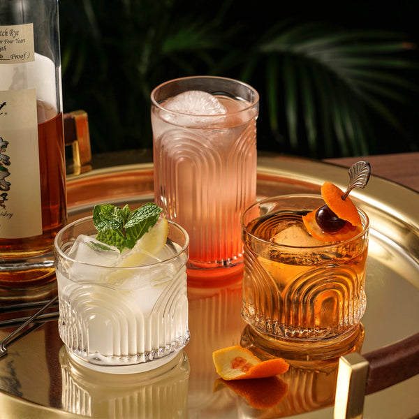 Art Deco Arch Crystal Tumbler Set