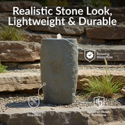 Polystone Cylinder LED Outdoor Fountain