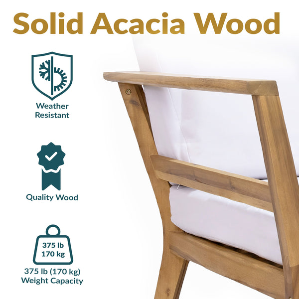 Acacia Wood Outdoor Club Armchair
