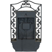 Fleur-de-Lis Scrollwork Outdoor Wall Fountain