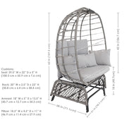 Polyrattan Double Egg Glider Chair