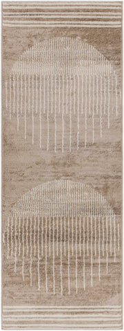Geometric Mocha Polypropylene Area Rug