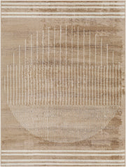 Geometric Mocha Polypropylene Area Rug