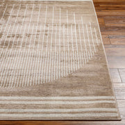 Geometric Mocha Polypropylene Area Rug