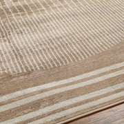 Geometric Mocha Polypropylene Area Rug