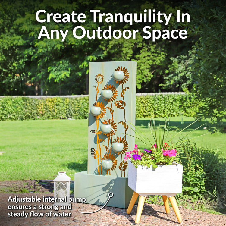 Galvanized Steel Sunflower Panel Fountain