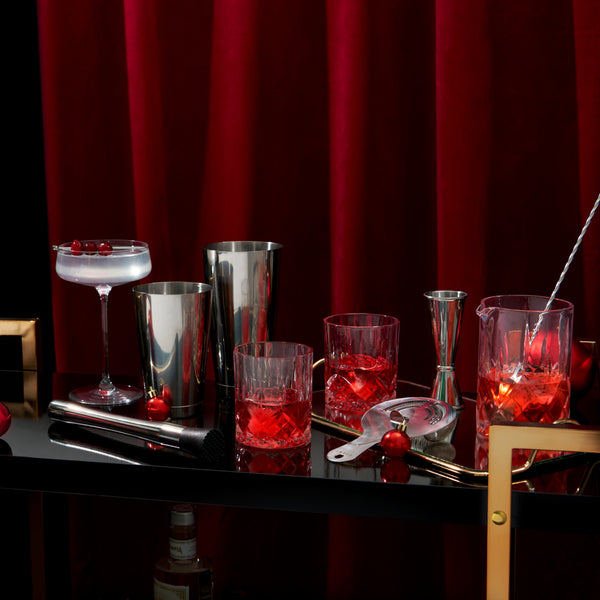 Crystal and Steel Cocktail Barware Set