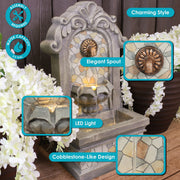 Mosaic Polyresin Outdoor Wall Fountain