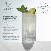 Ribbed Crystal Highball Glass Set