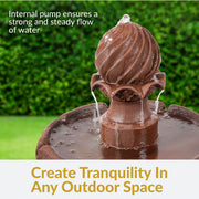 Two-Tier Solar Outdoor Water Fountain