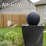 Twisted Pedestal Solar Ball Fountain