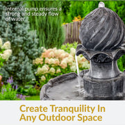 Two-Tier Solar Outdoor Water Fountain