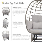 Polyrattan Double Egg Glider Chair